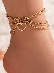 Three-Layer Anklet with Pendant