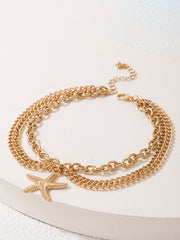 Three-Layer Anklet with Pendant