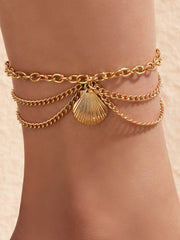 Three-Layer Anklet with Pendant