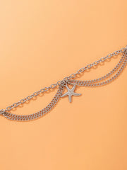 Three-Layer Anklet with Pendant