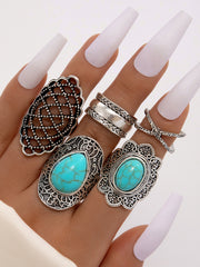 Set of 5 Chunky Rings