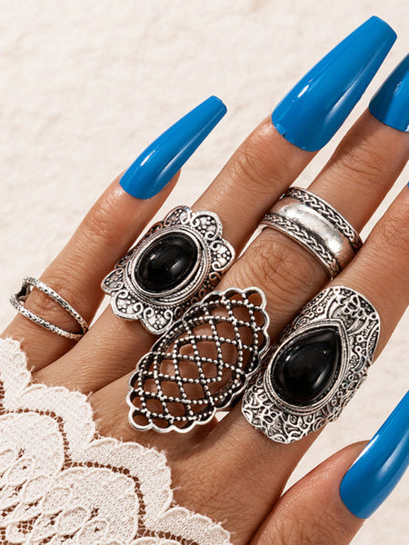 Set of 5 Chunky Rings