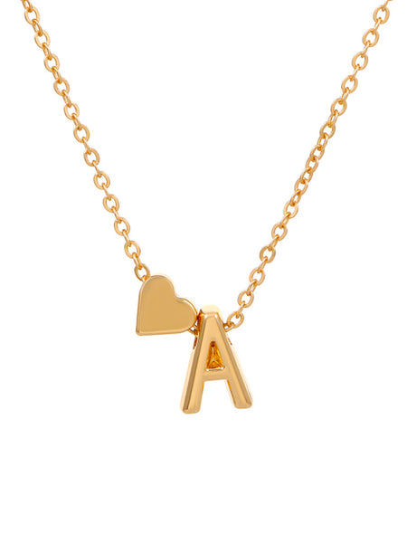 Letter Necklace with Heart