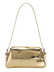 glossy gold leather purse