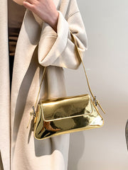 glossy gold leather purse