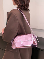 glossy purple leather purse