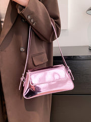 glossy purple leather purse