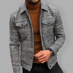 Grey Plaid Flannel Jacket