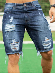 Men's Ripped Denim Shorts