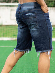 Men's Ripped Denim Shorts