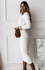 Long Sleeve Ribbed Dress