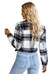 Plaid Flannel Jacket with Zipper