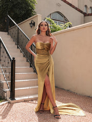 long gold dress