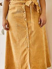 Plus Size Corduroy Skirt
