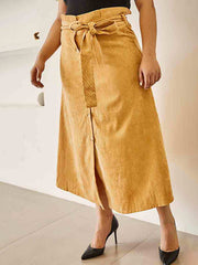 Plus Size Corduroy Skirt