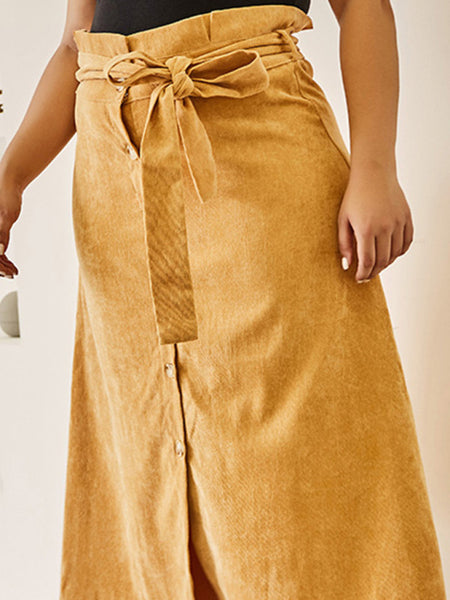 Plus Size Corduroy Skirt
