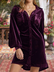 Velvet Shirt Dress