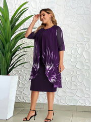 Plus Size Knit Cape Dress