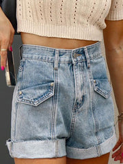 Cuff Denim Shorts
