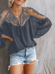 V-Neck Lace Shirt