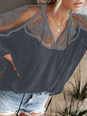 V-Neck Lace Shirt