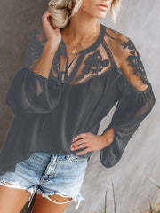 V-Neck Lace Shirt