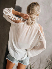 V-Neck Lace Shirt