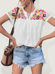 Embroidered Flower Top