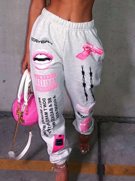 Fashion Print Sweat Pants