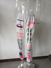 Fashion Print Sweat Pants
