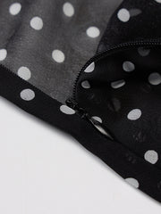 Mesh See-Through Polka Dot Dress