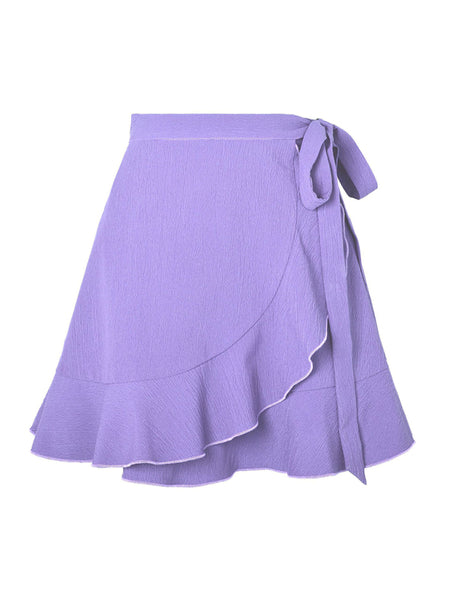Short Ruffle Wrap Skirt