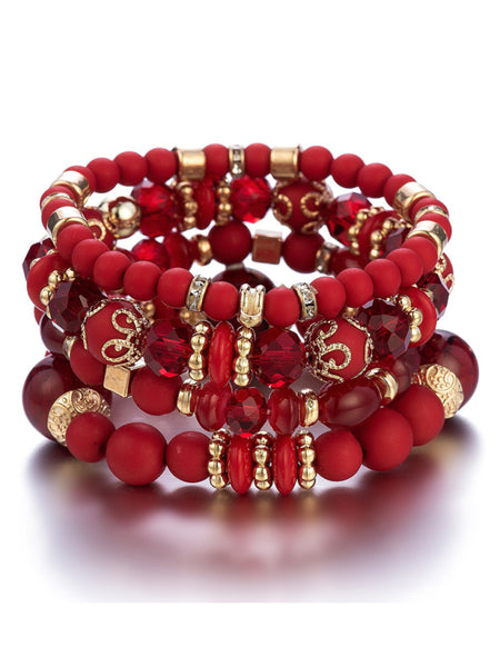 Multi-Layer Crystal Beaded Bracelet