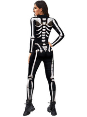 Halloween White Skeleton Bodysuit
