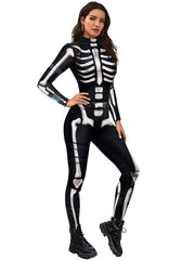 Halloween White Skeleton Bodysuit