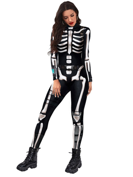 Halloween White Skeleton Bodysuit