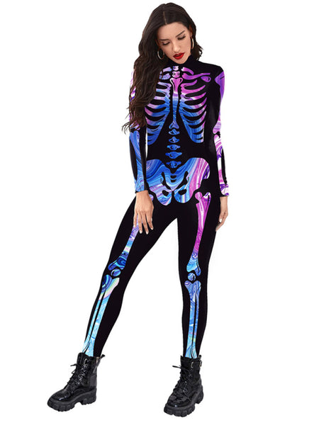 Halloween Skeleton Full Body Suit Costume