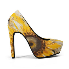 high heels with sunflowers