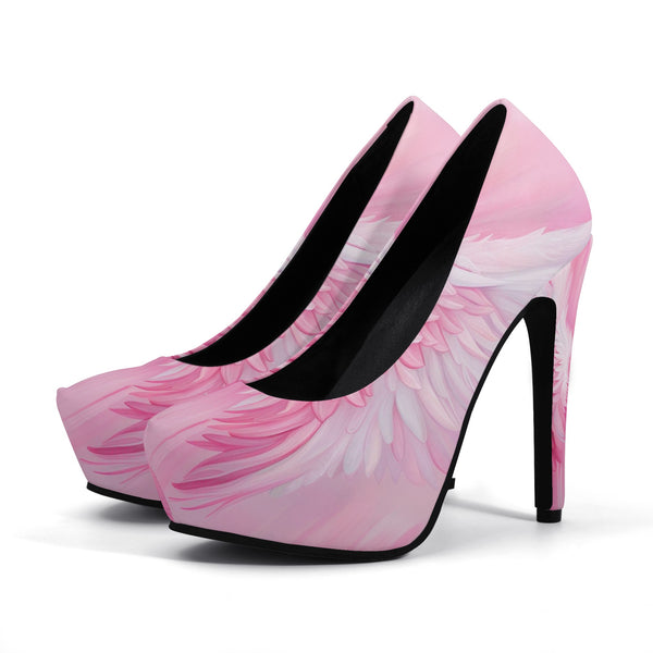 pink angel high heels