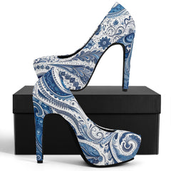 blue paisley platform shoes