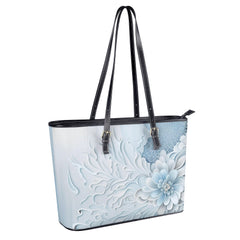 blue flower tote bag