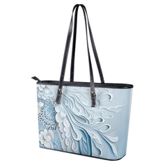 blue lace tote bag