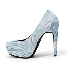 blue flower high heels