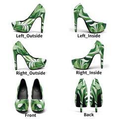 high heels with tropical design