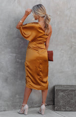 One Sleeve Wrap Dress