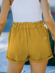 women's yellow shorts