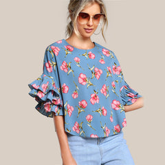 Flared Sleeves Blouse