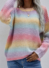 Colorful Pullover Striped Sweater