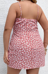 Plus Size Floral Short Dress