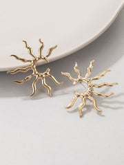 Geometric Sun Fashion Earrings